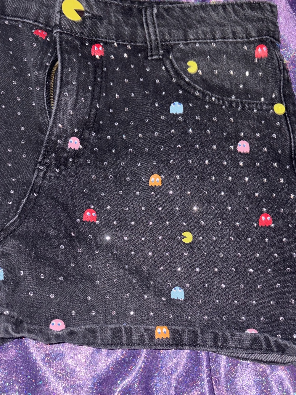 Justice Pac-Man Rhinestone Shorts - Picture 3 of 8